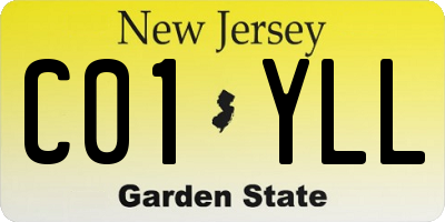 NJ license plate C01YLL