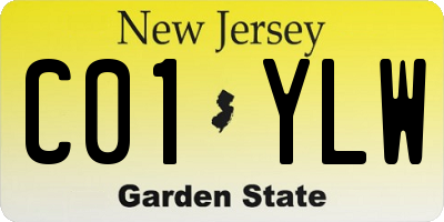 NJ license plate C01YLW