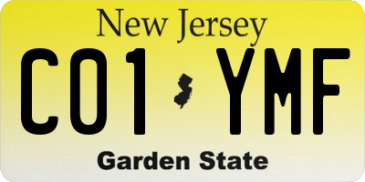 NJ license plate C01YMF