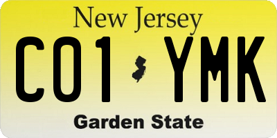 NJ license plate C01YMK