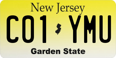 NJ license plate C01YMU