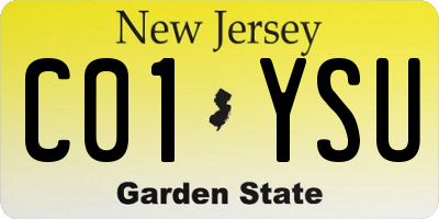 NJ license plate C01YSU