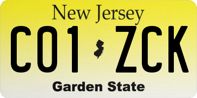 NJ license plate C01ZCK