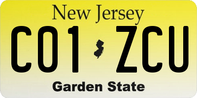 NJ license plate C01ZCU