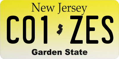 NJ license plate C01ZES