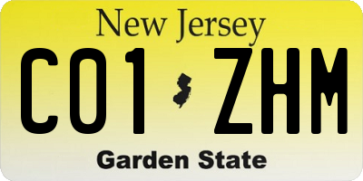 NJ license plate C01ZHM