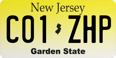 NJ license plate C01ZHP