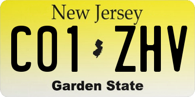 NJ license plate C01ZHV