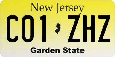 NJ license plate C01ZHZ