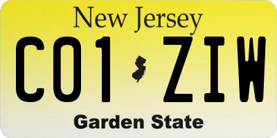 NJ license plate C01ZIW