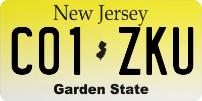 NJ license plate C01ZKU
