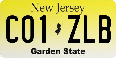NJ license plate C01ZLB