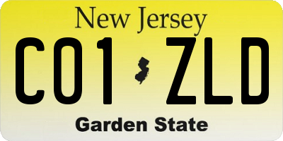 NJ license plate C01ZLD