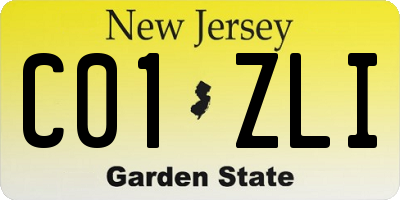 NJ license plate C01ZLI