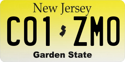 NJ license plate C01ZMO