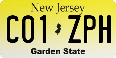 NJ license plate C01ZPH