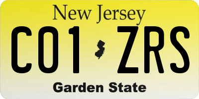 NJ license plate C01ZRS