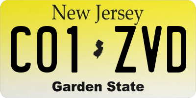 NJ license plate C01ZVD