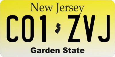 NJ license plate C01ZVJ