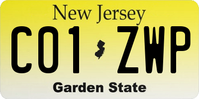 NJ license plate C01ZWP