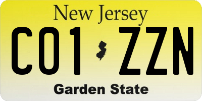 NJ license plate C01ZZN
