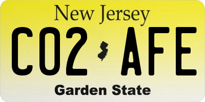 NJ license plate C02AFE