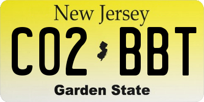 NJ license plate C02BBT