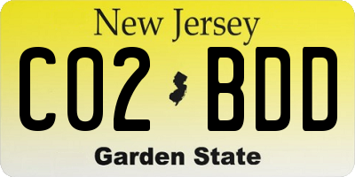 NJ license plate C02BDD