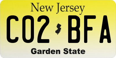 NJ license plate C02BFA