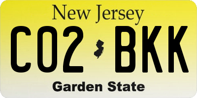 NJ license plate C02BKK