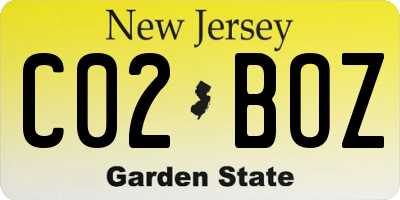 NJ license plate C02BOZ