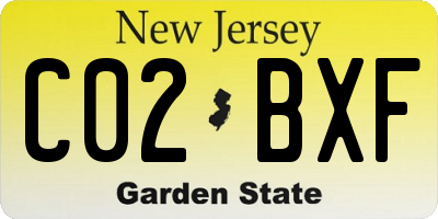 NJ license plate C02BXF