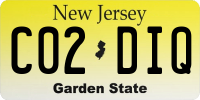 NJ license plate C02DIQ