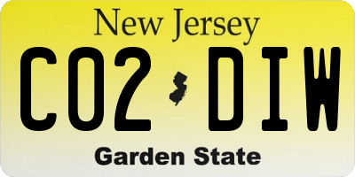 NJ license plate C02DIW