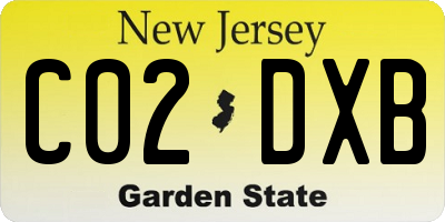 NJ license plate C02DXB