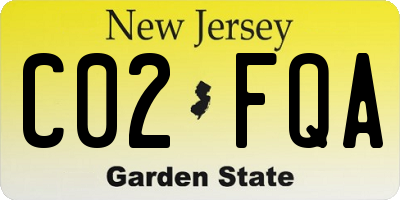 NJ license plate C02FQA