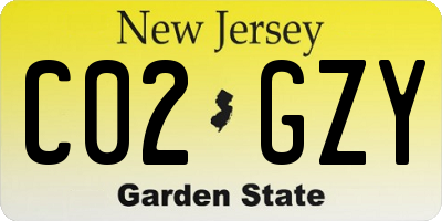 NJ license plate C02GZY