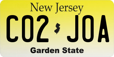 NJ license plate C02JOA