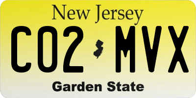 NJ license plate C02MVX