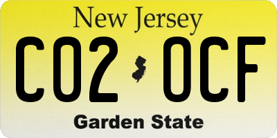 NJ license plate C02OCF
