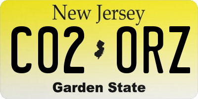 NJ license plate C02ORZ