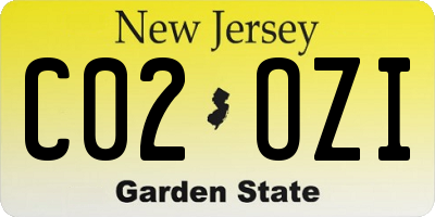 NJ license plate C02OZI