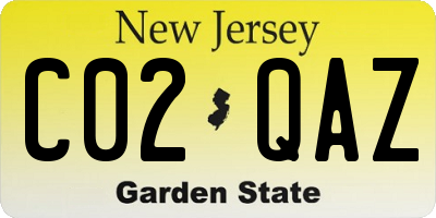 NJ license plate C02QAZ