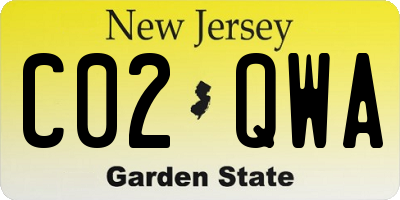 NJ license plate C02QWA