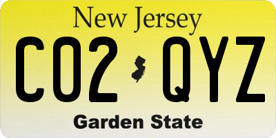NJ license plate C02QYZ