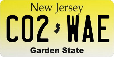 NJ license plate C02WAE