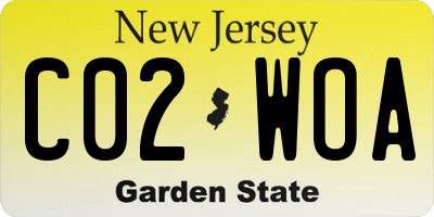 NJ license plate C02WOA