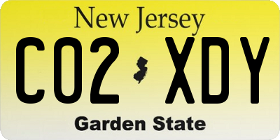 NJ license plate C02XDY