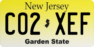 NJ license plate C02XEF