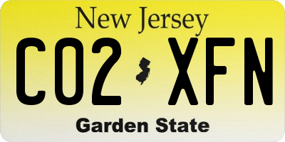 NJ license plate C02XFN